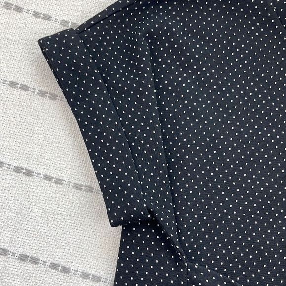 Express Blouse Womens XS Short Sleeve Top Front Tie Waist Stretch Shirt Black - Picture 3 of 9